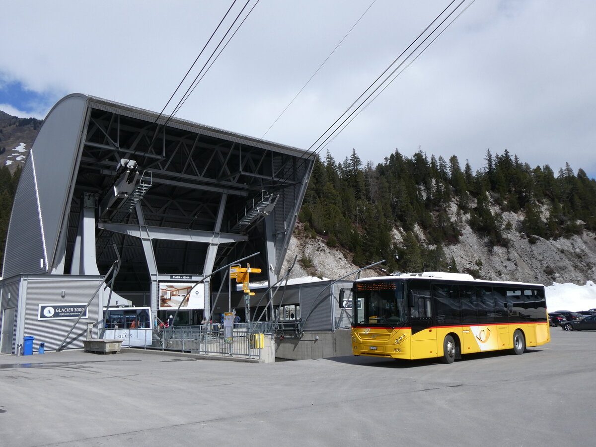 (273'220) - PostAuto Bern - BE 707'920/PID 11'459 - Volvo (ex K�bli, Gstaad BE 671'405; ex K�bli, Gstaad BE 21'779) am 27. M�rz 2025 in Col du Pillon, Glacier 3000
