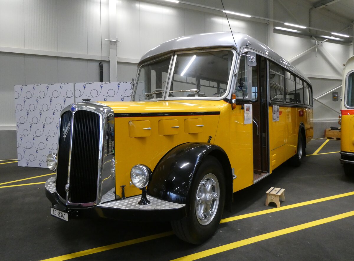 (273'335) - Stutz, Jonen - AG 8341 - Saurer/T�scher (ex Dubs, Stallikon) am 29. M�rz 2025 in Affoltern, Garage