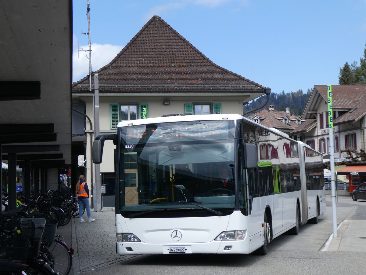 (273'463) - Eurobus, Arbon - Nr. 41/TG 239'027/PID 5330 - Mercedes (ex Nr. 14) am 31. M�rz 2025 beim Bahnhof Langnau