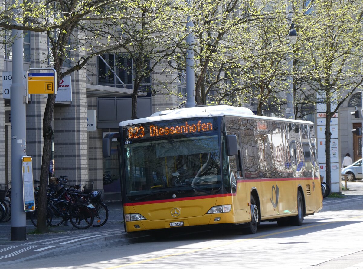 (274'110) - PostAuto Ostschweiz - TG 158'002/PID 5385 - Mercedes am 22. April 2025 beim Bahnhof Frauenfeld