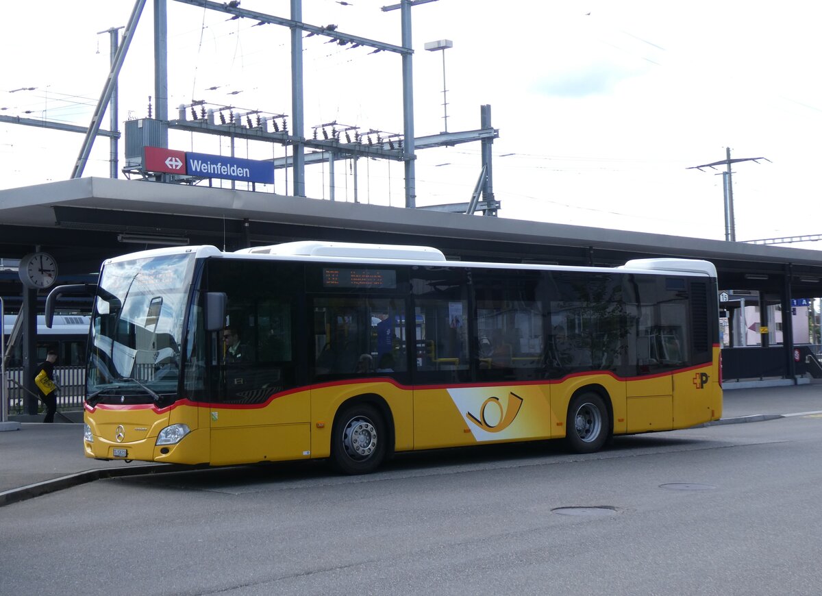 (274'134) - PostAuto Ostschweiz - TG 158'210/PID 11'128 - Mercedes (ex TG 180'983) am 22. April 2025 beim Bahnhof Weinfelden