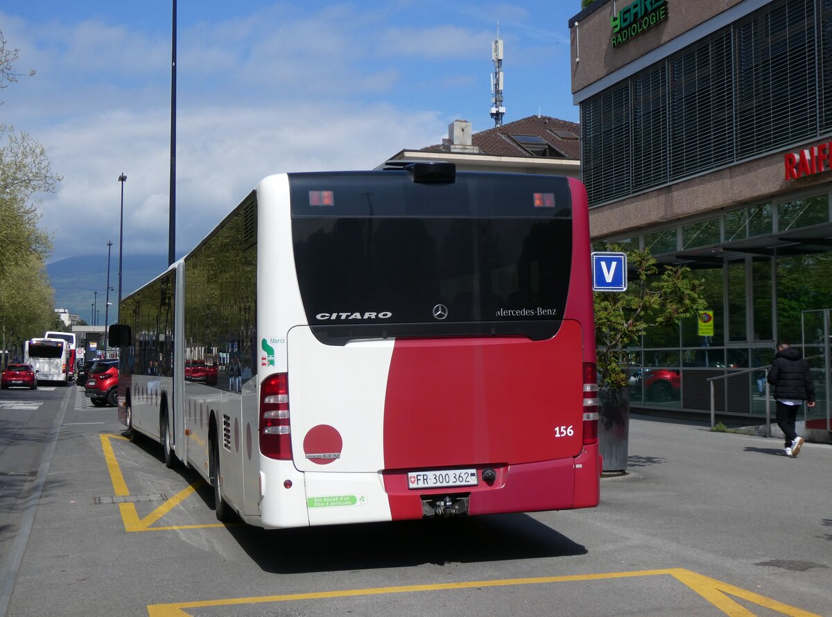 (274'213) - TPF Fribourg - Nr. 156/FR 300'362 - Mercedes am 26. April 2025 beim Bahnhof Yverdon