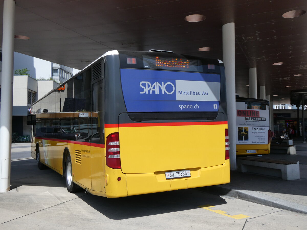 (274'453) - Steiner, Grindel - SO 75'656/PID 5712 - Mercedes (ex PostAuto Nordschweiz) am 2. Mai 2025 beim Bahnhof Laufen