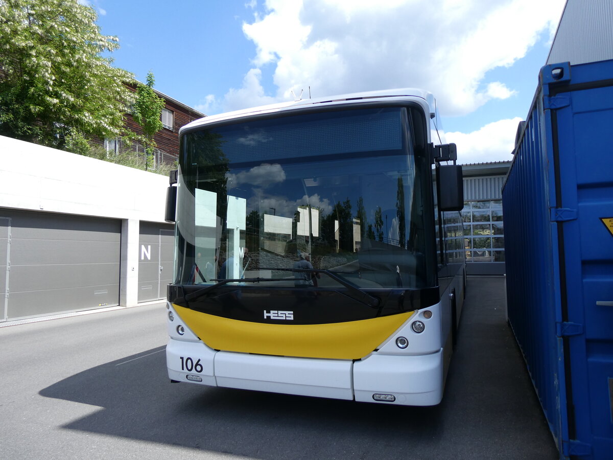(275'666) - VBSH Schaffhausen - Nr. 106 - Hess/Hess Gelenktrolleybus am 17. Mai 2025 in Schaffhausen, Busdepot
