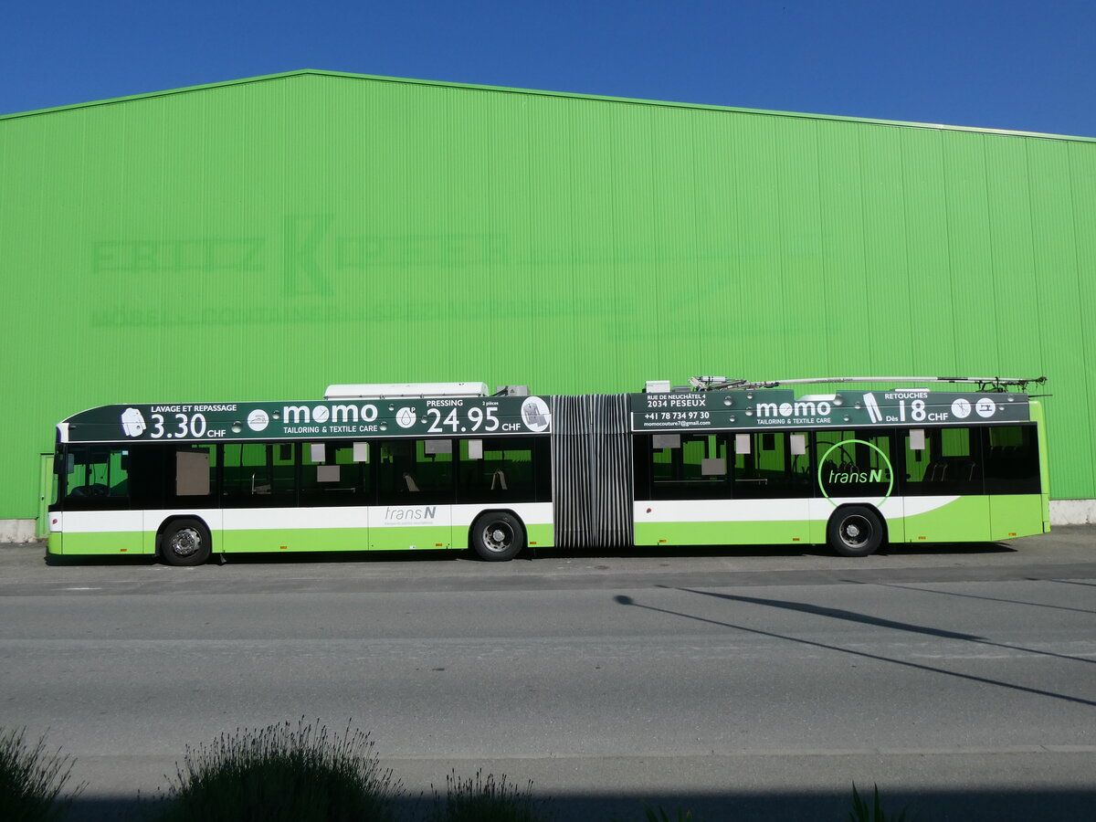 (275'693) - transN, La Chaux-de-Fonds - Nr. 145 - Hess/Hess Gelenktrolleybus (ex TN Neuch�tel Nr. 145) am 18. Mai 2025 in Kerzers, Interbus