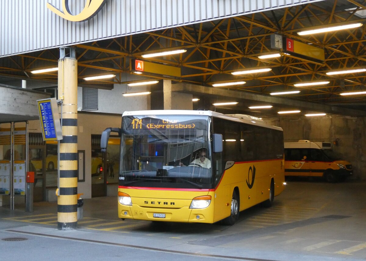 (277'084) - PostAuto Graub�nden - GR 179'703/PID 11'303 - Setra am 19. Juni 2025 in Thusis, Postautostation