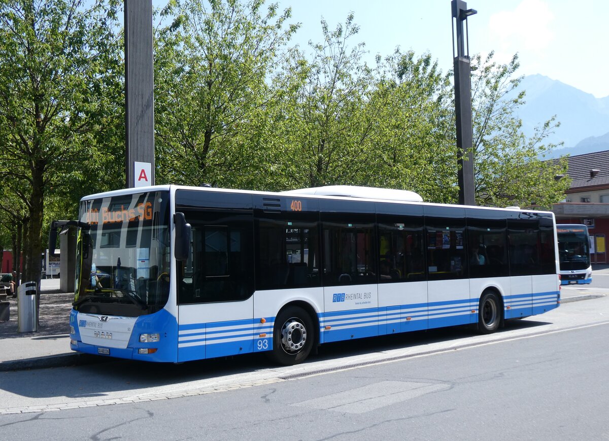 (277'139) - RTB Altst�tten - Nr. 93/SG 482'226 - MAN (ex PostBus/A BD 15'334) am 20. Juni 2025 beim Bahnhof Sargans