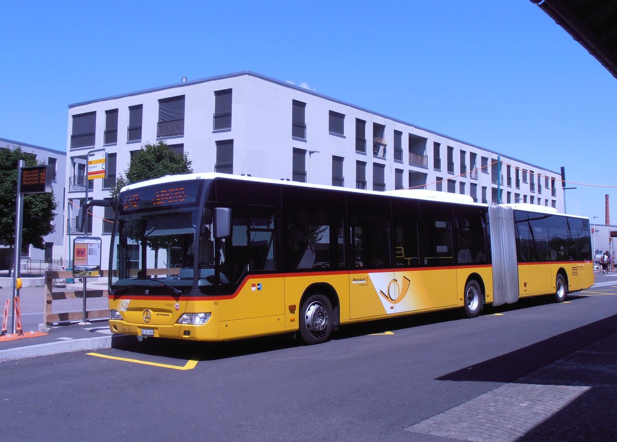 (277'778) - PostAuto Nordscheiz (vermietet an Stutz, Jonen) - Nr. 439/AG 341'460/PID 5222 - Mercedes (ex Wyss, Boningen Nr. 52) am 11. Juli 2025 beim Bahnhof Aesch