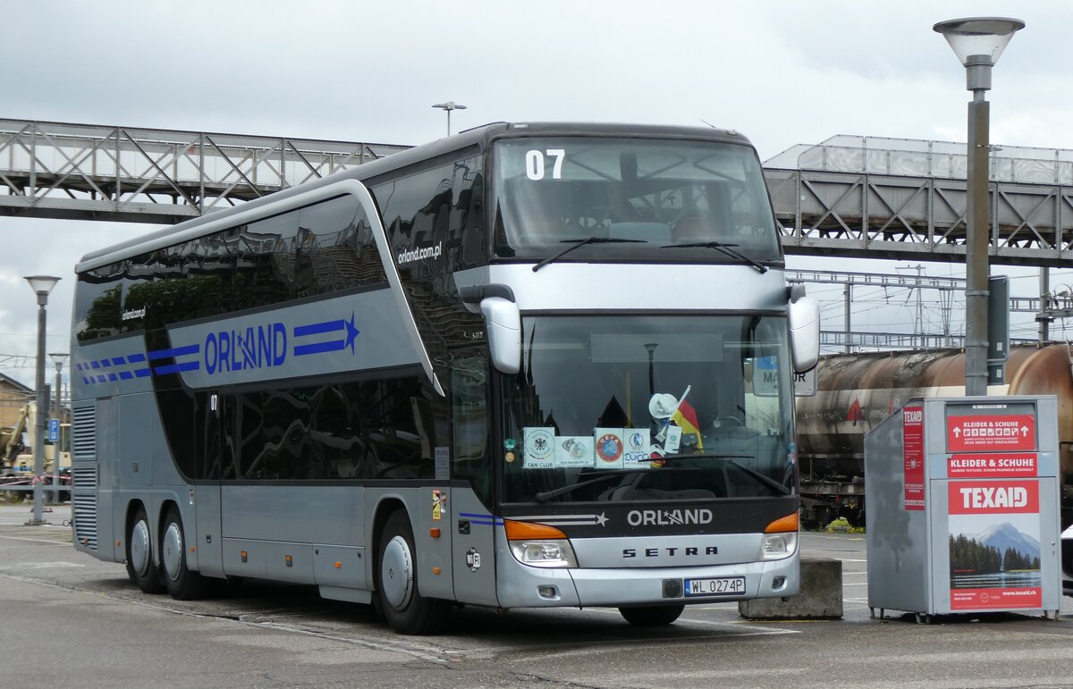 (278'004) - Aus Polen: Orland, Zawadzkie - Nr. 7/WL 0274P - Setra am 25. Juli 2025 beim Bahnhof Rapperswil