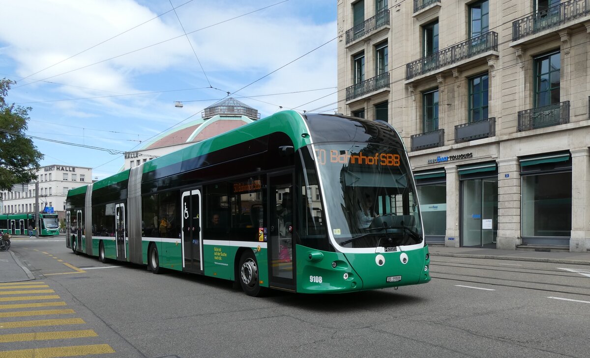 (278'467) - BVB Basel - Nr. 9108/BS 99'808 - eHess am 4. August 2025 beim Bahnhof Basel