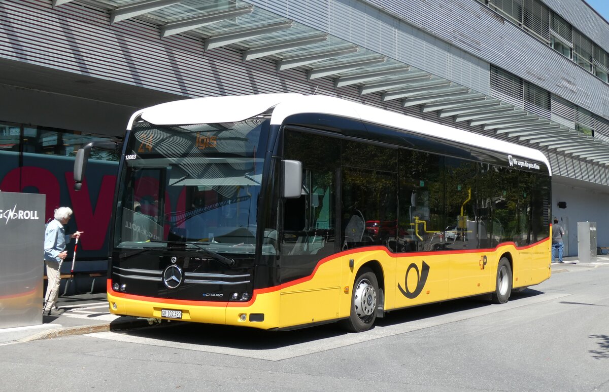 (278'618) - Gessinger, Bad Ragaz - GR 102'390/PID 12'083 - eMercedes am 8. August 2025 beim Bahnhof Landquart