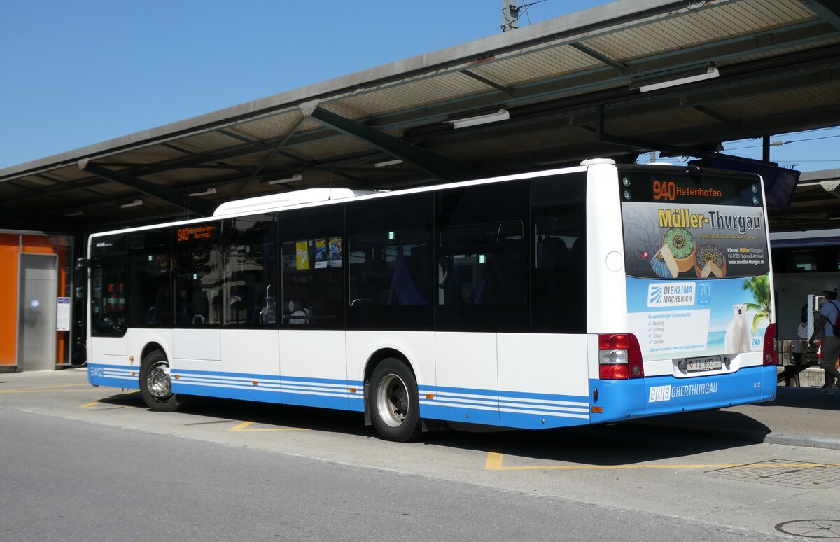 (278'661) - BOTG Amriswil - Nr. 412/TG 692 - MAN am 8. August 2025 beim Bahnhof Romanshorn