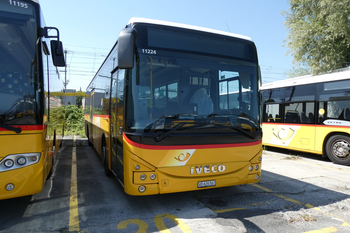 (278'732) - CarPostal Ouest - VD 626'567/PID 11'224 - Iveco am 9. August 2025 in Yverdon, Garage