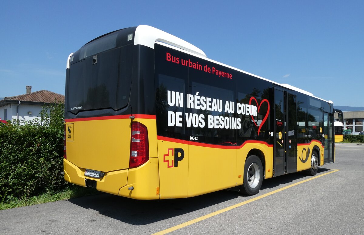 (278'739) - CarPostal Ouest - VD 212'853/PID 10'342 - Mercedes (ex NE 165'365; ex VD 194'995) am 9. August 2025 in Yverdon, Garage