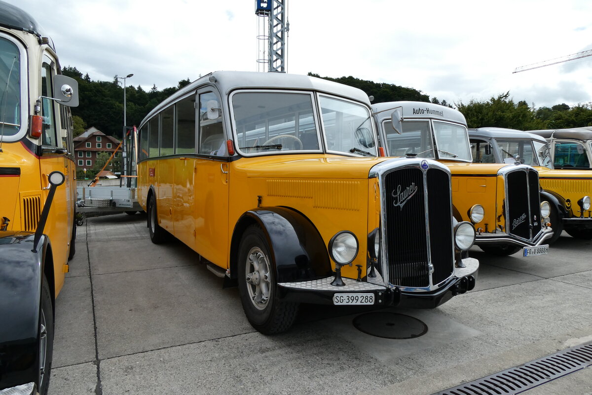 (279'620) - Remund, Niederuzwil - SG 399'288 - Saurer/Saurer (ex Keel, Illgau; ex P 23'110; ex P 2164) am 30. August 2025 in Oberkirch, CAMPUS Sursee