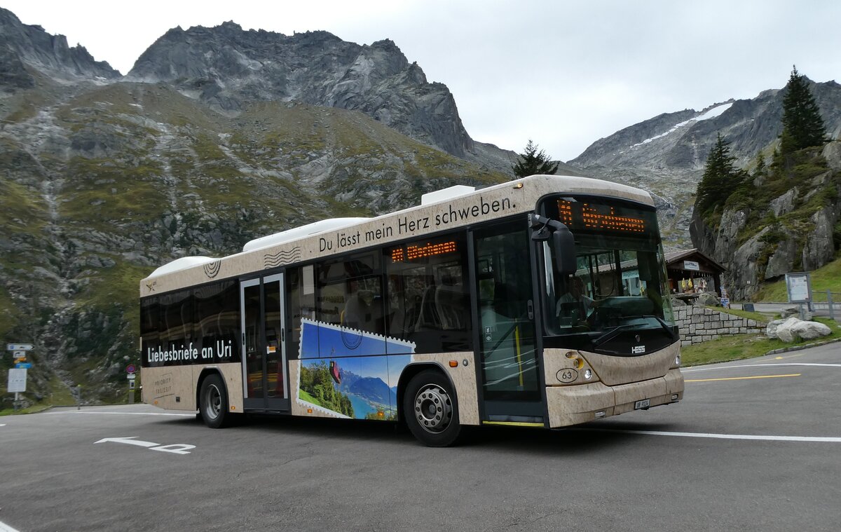 (279'847) - AAGU Altdorf - Nr. 63/UR 9124 - Scania/Hess (ex PID 5328) am 3. September 2025 in G�scheneralp, Dammagletscher