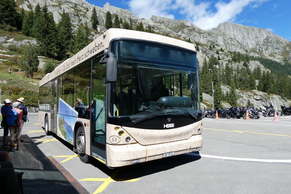 (279'855) - AAGU Altdorf - Nr. 63/UR 9124 - Scania/Hess (ex PID 5328) am 3. September 2025 in G�scheneralp, Dammagletscher