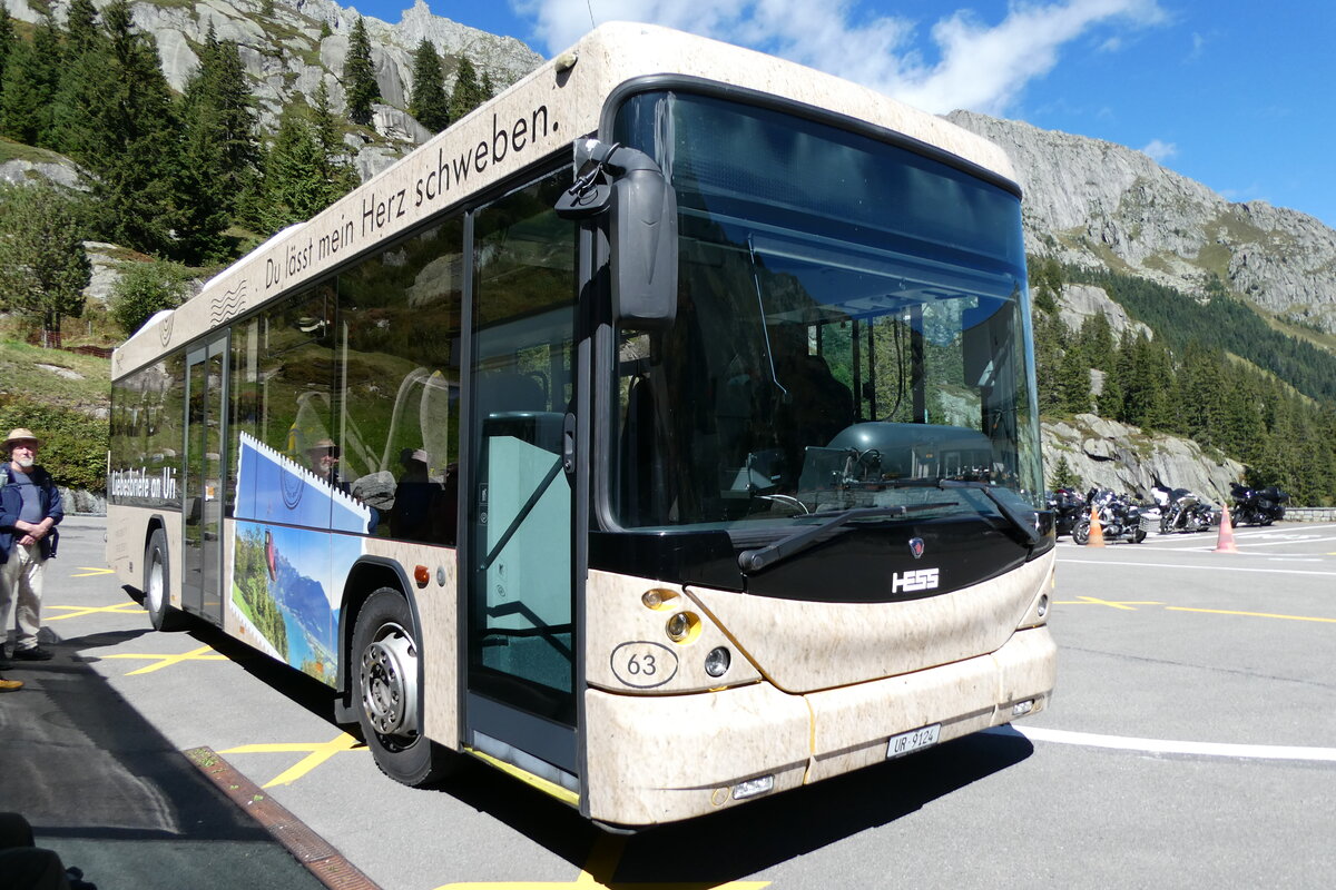 (279'856) - AAGU Altdorf - Nr. 63/UR 9142 - Scania/Hess (ex PID 5328) am 3. September 2025 in G�scheneralp, Dammagletscher