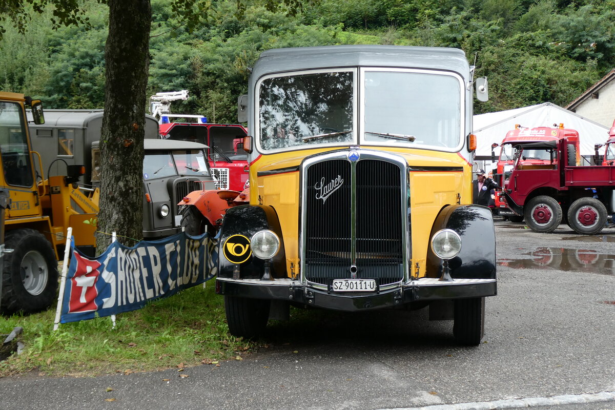 (280'343) - Kiener, Steinen - SZ 90'111 U - Saurer/Eggli (ex Marti, Luzern; ex P 23'095; ex P 2147) am 13. September 2025 in Iragna, Riviera