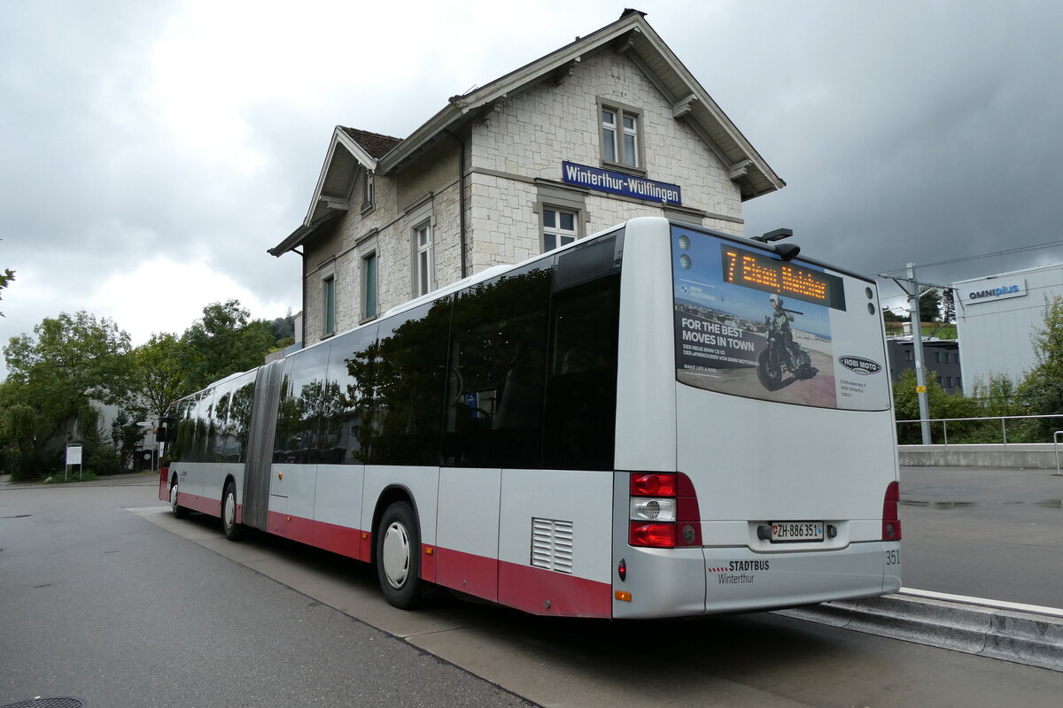(280'797) - SW Winterthur - Nr. 351/ZH 886'351 - MAN am 27. September 2025 beim Bahnhof Winterthur W�lflingen