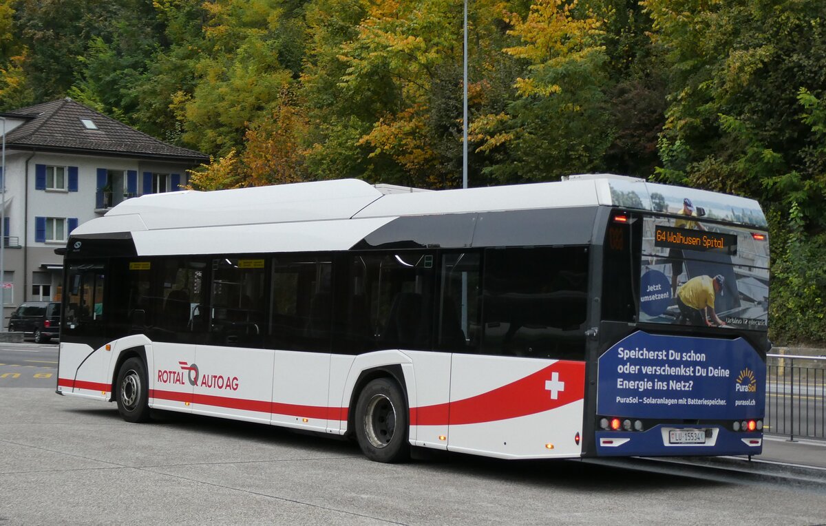 (281'314) - ARAG Ruswil - Nr. 57/LU 15'534 - eSolaris am 12. Oktober 2025 beim Bahnhof Wolhusen