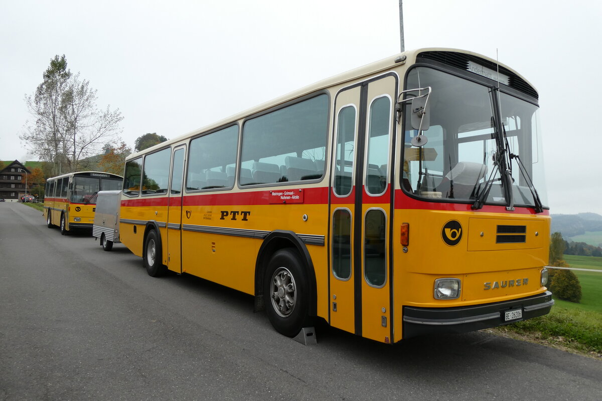 (281'333) - Schmid, Th�rishaus - BE 26'206 - Saurer/T�scher (ex P 24'244) am 12. Oktober 2025 in Schwarzenberg, R�ssli