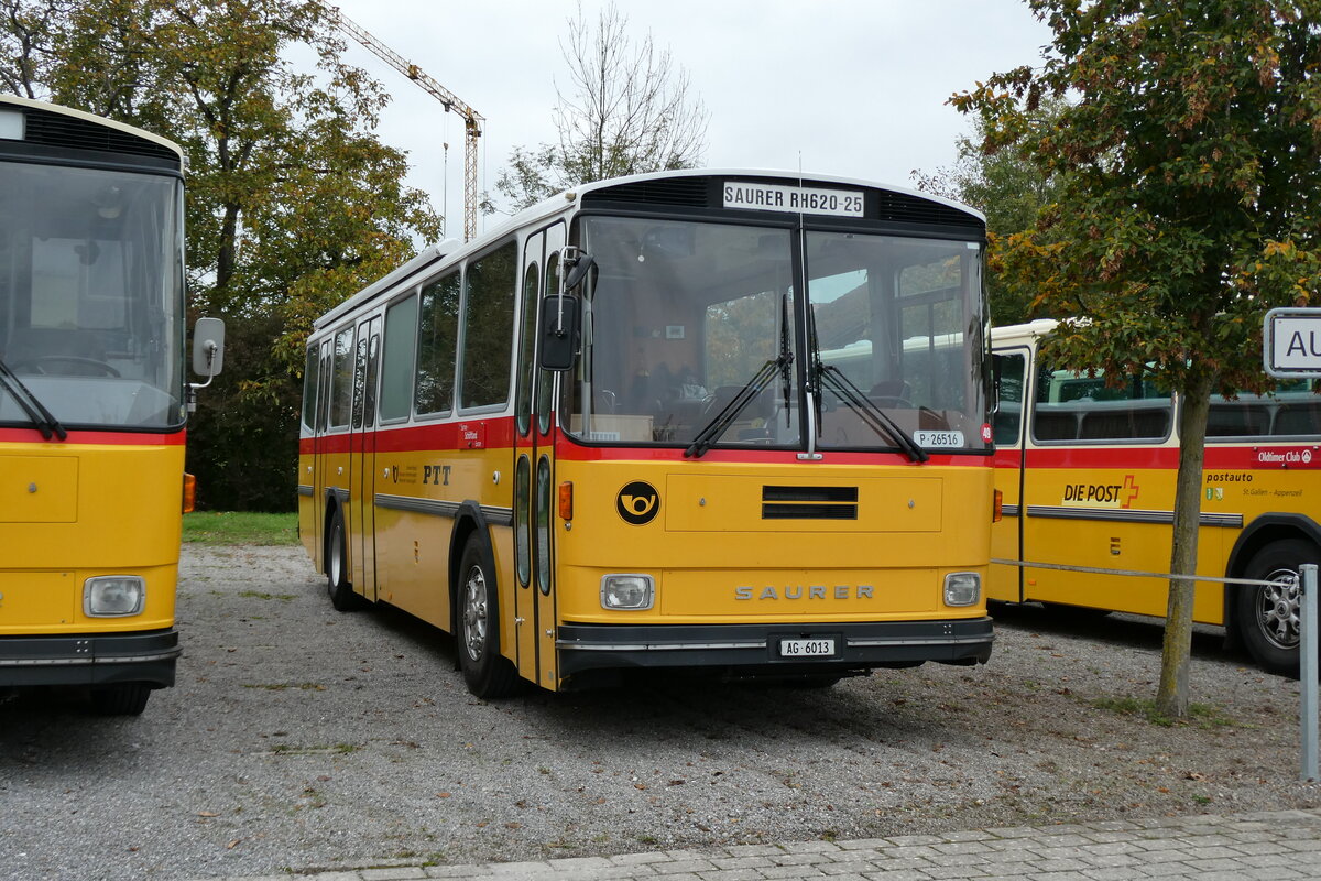 (281'418) - Gloor, Staufen - AG 6031 - Saurer/Hess (ex ALMAT, Tagelswangen; ex P 26'516) am 12. Oktober 2025 in Hitzkirch, Interkantonale Polizeischule
