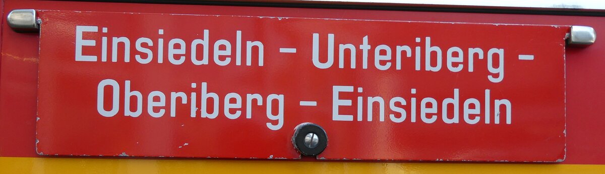 (281'599) - Routentafel - Einsiedeln - Unteriberg - Oberiberg - Unteriberg - Einsiedeln - am 18. Oktober 2025 in N�fels, FBW-Museum