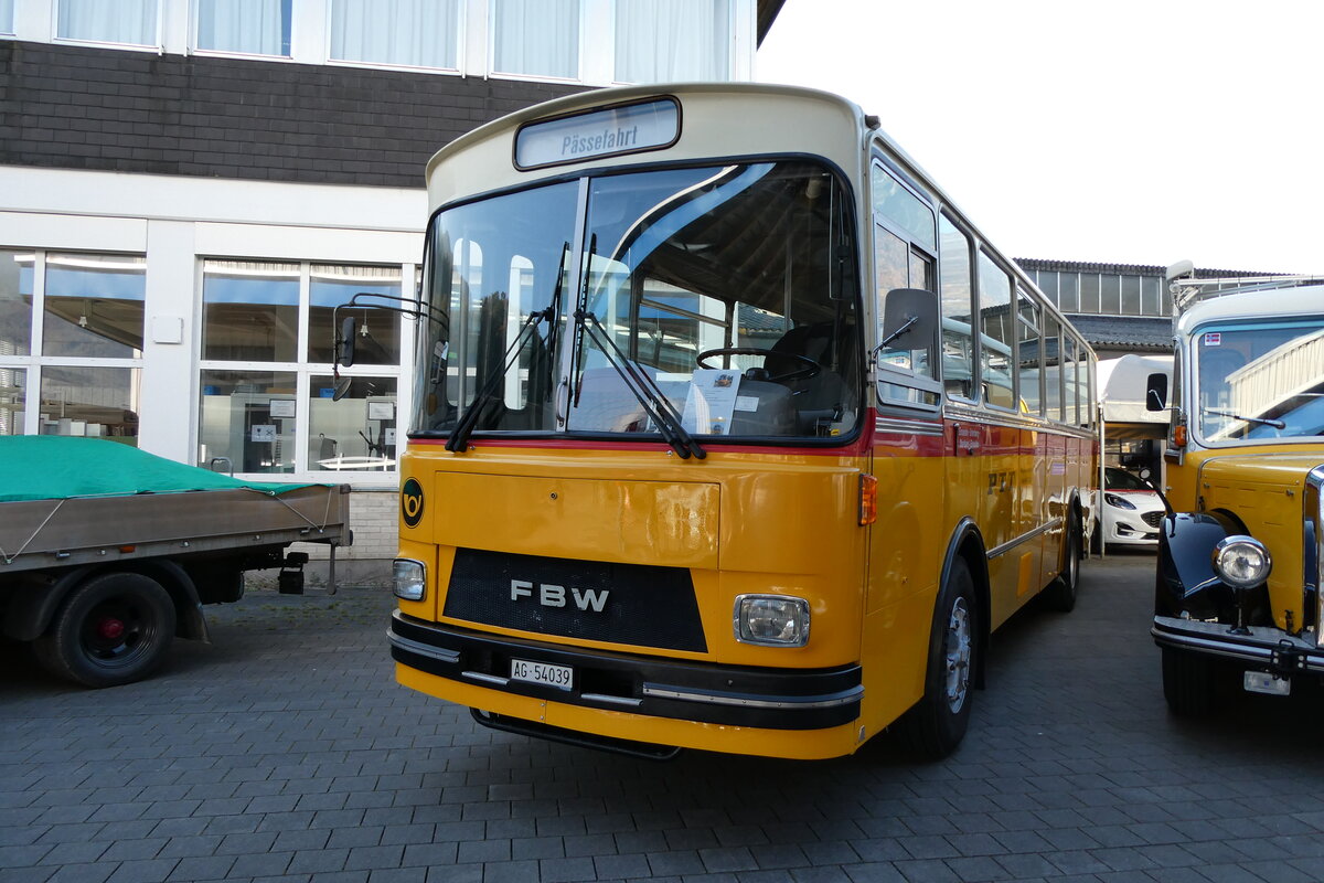 (281'616) - Birchler, Remetschwil - AG 54'039 - FBW/T�scher (ex Gerber, Winkel; ex Eggenberger, M�riken; ex Tanner, Bubendorf; ex P 24'803) am 18. Oktober 2025 in N�fels, FBW-Museum