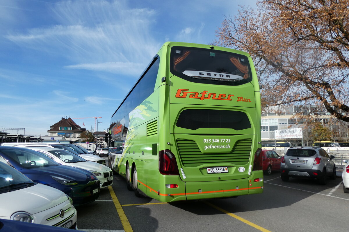 (282'255) - Gafner, Thun - Nr. 3/BE 53'616 - Setra (ex Sommer, Gr�nen; ex VIP Transport, LV-Riga) am 10. November 2025 in Thun, CarTerminal