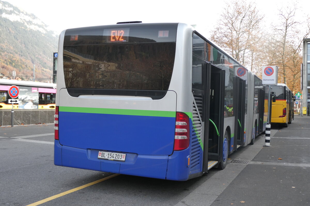 (282'377) - PostAuto Nordschweiz - BL 154'203/PID 12'421 - Mercedes (ex TPL Lugano Nr. 405) am 14. November 2025 beim Bahnhof Interlaken Ost