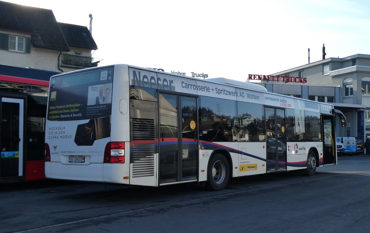 (283'109) - PostAuto Ostschweiz - SZ 124'525/PID 5262 - MAN (ex SG 436'816; ex Geissmann, H�gglingen) am 12. Dezember 2025 in Schmerikon, Thomann