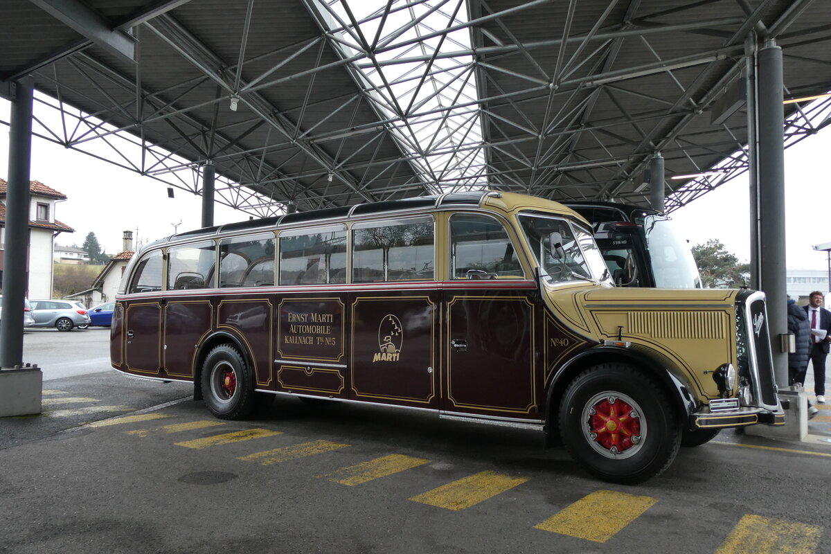 (284'737) - Marti, Kallnach - Nr. 40 - Saurer/Lauber am 7. Februar 2026 in Kallnach, Car-Terminal 