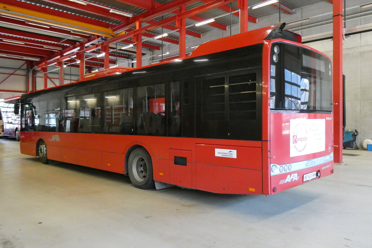 (285'070) - AFA Adelboden - Nr. 491/BE 549'198 - Solaris (ex Nr. 91) am 24. Februar 2026 in Frutigen, Garage