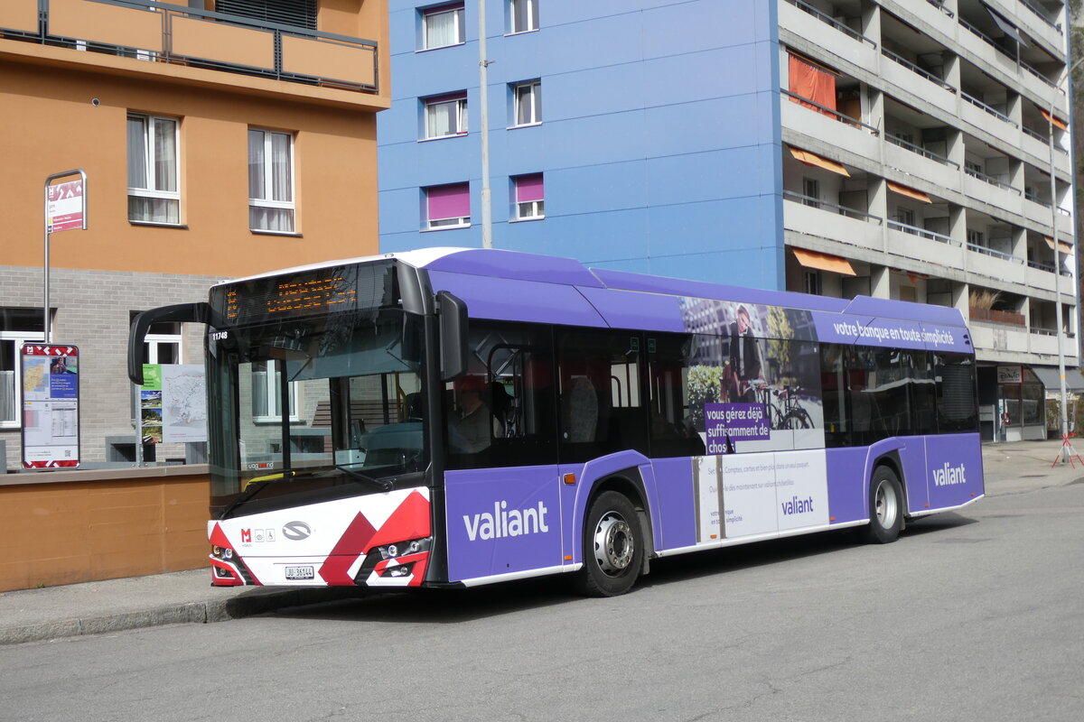 (285'257) - CarPostal Ouest - JU 36'144/PID 11'748 - Solaris am 6. M�rz 2026 beim Bahnhof Moutier