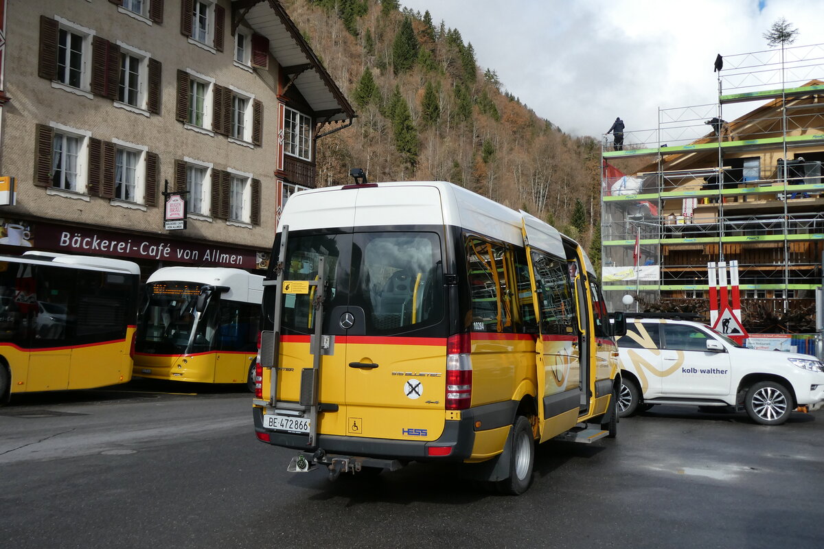 (285'336) - PostAuto Bern - BE 472'866/PID 10'284 - Mercedes am 12. M�rz 2026 beim Bahnhof Lauterbrunnen 