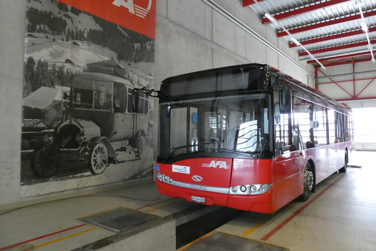 (285'763) - AFA Adelboden - Nr. 491/BE 549'198 - Solaris (ex Nr. 91) am 27. M�rz 2026 in Frutigen, Garage