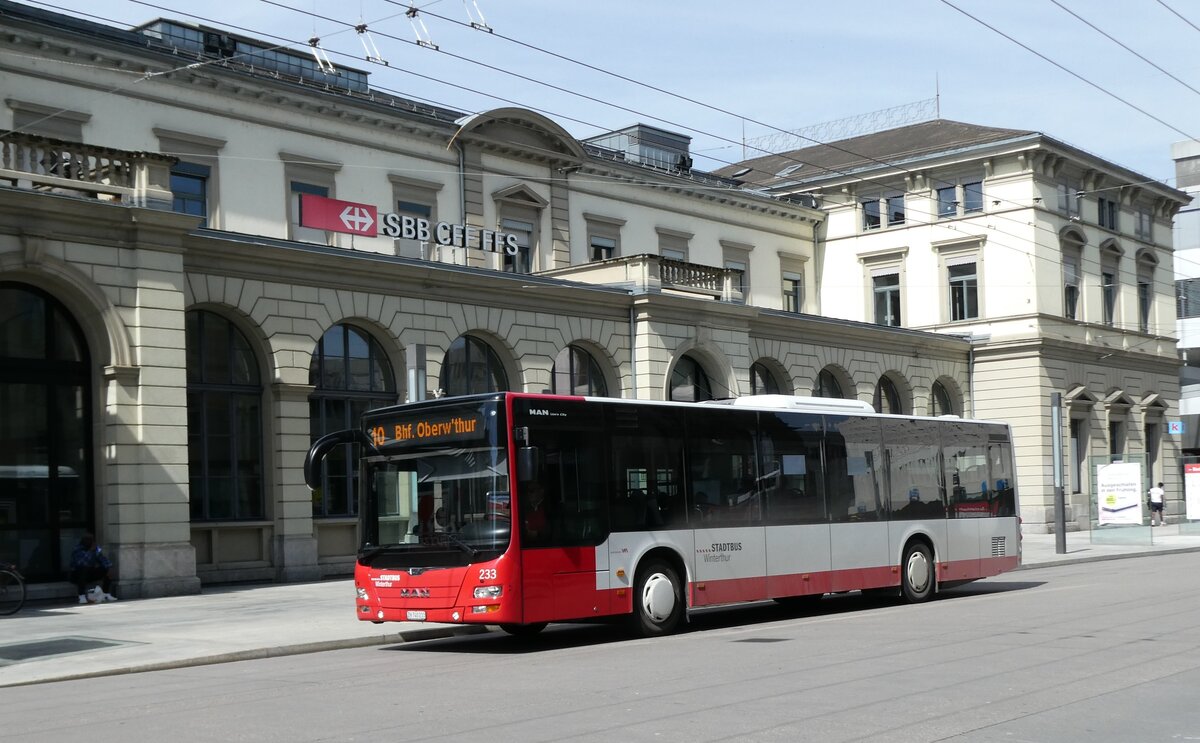(286'002) - SW Winterthur - Nr. 233/ZH 740'233 - MAN am 6. April 2026 beim Hauptbahnhof Winterthur