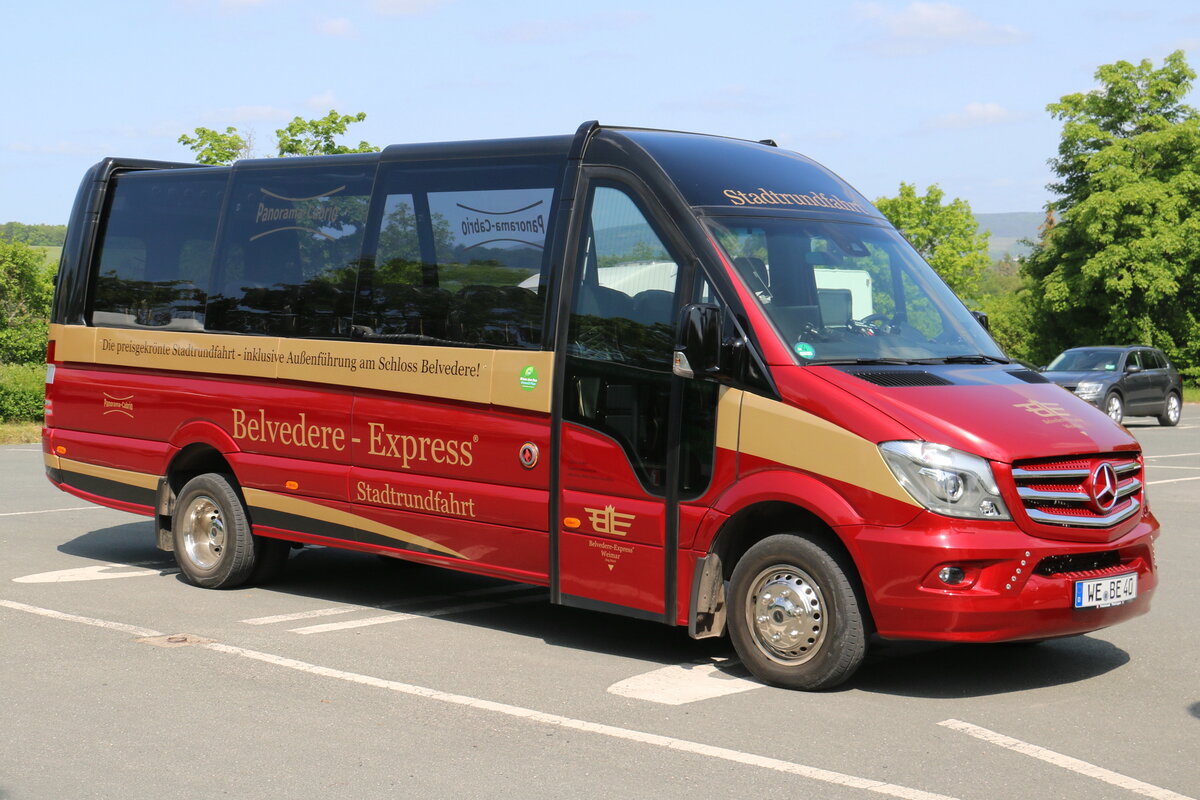 Belvedere-Express, Weimar - WE-BE 40 - Mercedes Benz Sprinter am 27. Mai 2023 in Weimar (Aufnahme: Martin Beyer)
