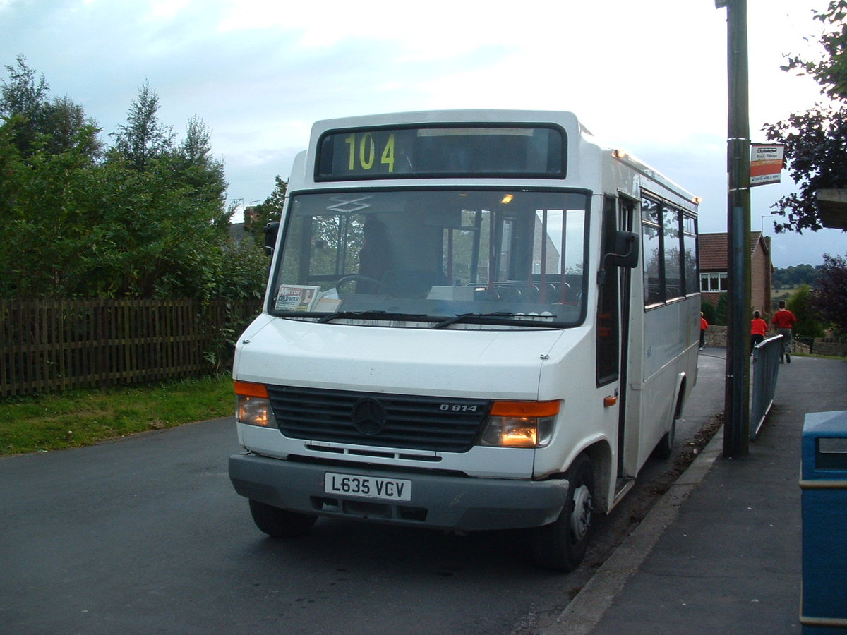 L635VCV
Mercedes Benz 709D
Plaxton B25F

New in 1994 to Western National carrying fleet number 635.

Photograph taken at Newfield, County Durham, England on 10th October 2008, whilst on loan to Scarlet Band.	