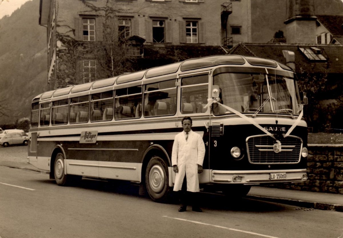 (MD330) - Aus dem Archiv: H�fliger, Sursee - Nr. 3/LU 15'060 - Saurer/Gangloff um 1960