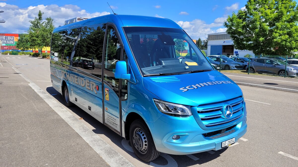Mercedes-Benz Sprinter, Aufbau GERBUS, SO 28054, in Mulhouse/F, Cit� du Train, Schneider Reisen und Transport AG, Langendorf, Aufgenommen am 25. Mai 2022. 
