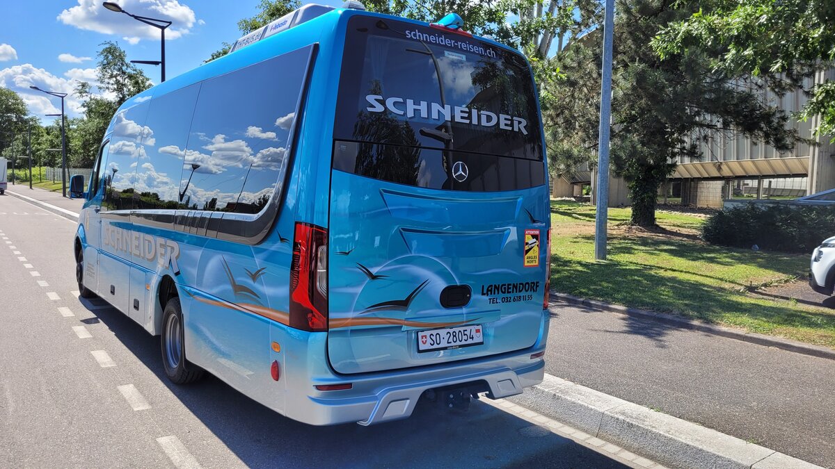 Mercedes-Benz Sprinter, Aufbau GERBUS, SO 28054, in Mulhouse/F, Cit� du Train, Schneider Reisen und Transport AG, Langendorf, Aufgenommen am 25. Mai 2022. 