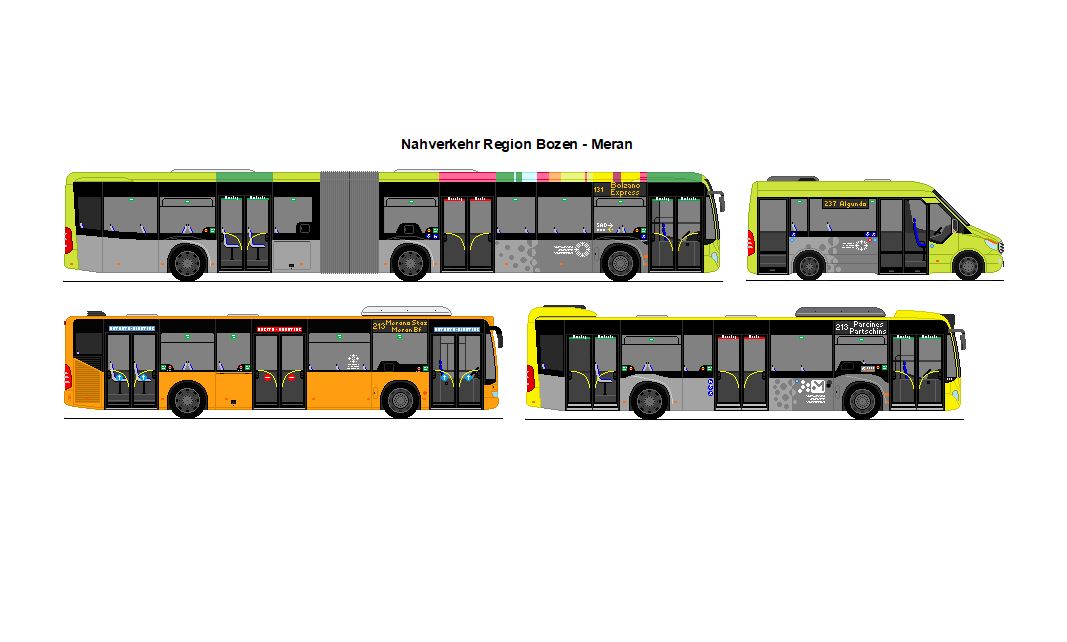 SAD Bozen - Mercedes Benz Citaro G C2 + TAG Sinich - Mercedes Benz Sprinter City 65 + SASA Bozen - Mercedes Benz Citaro II + Mercedes Benz Citaro C2 Hybrid