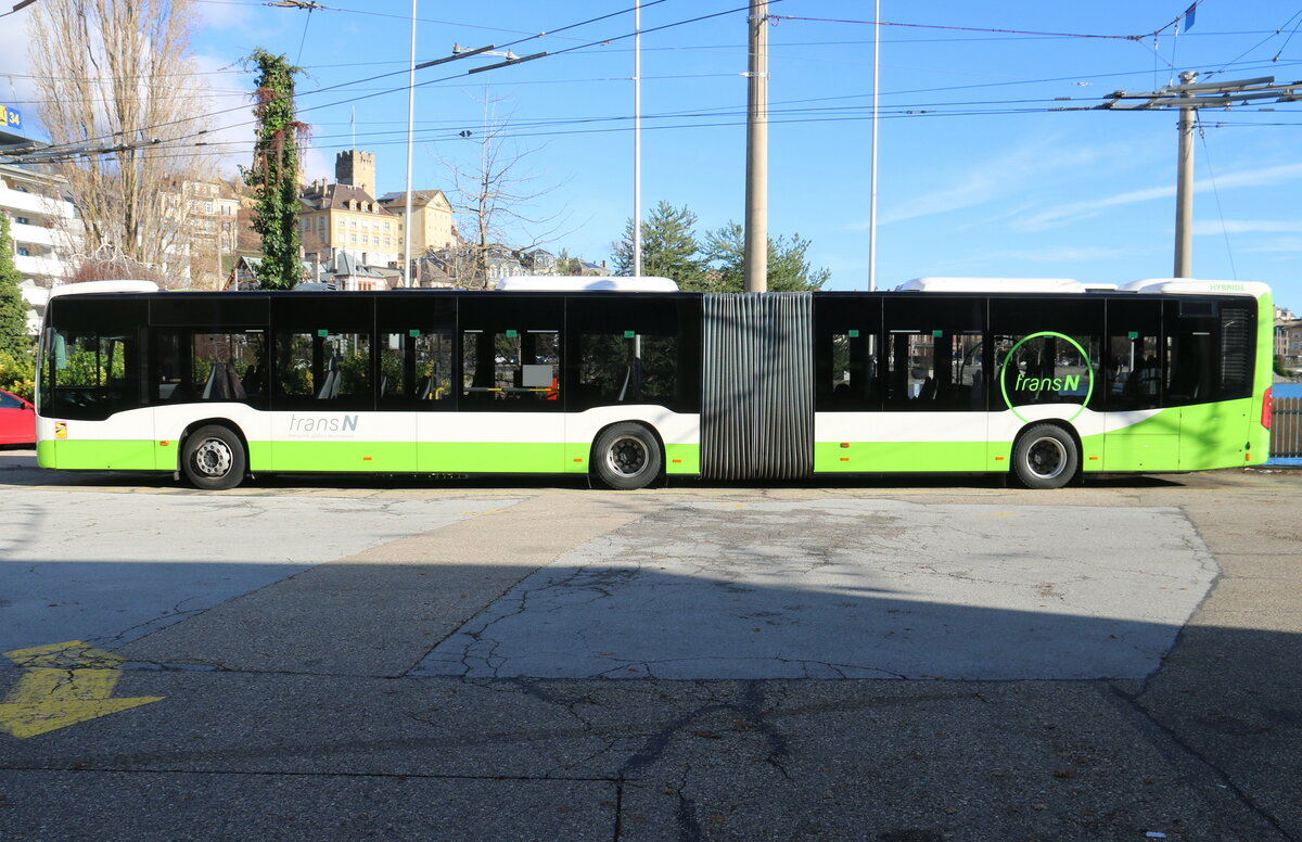 transN, La Chaux-de-Fonds - Mercedes am 15. Dezember 2023 in Neuch�tel, D�p�t (Aufnahme: Martin Beyer)