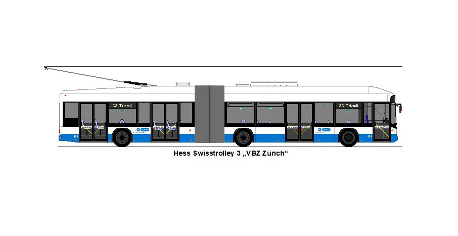 VBZ Z�rich - Nr. 171 - Hess Swisstrolley 3
