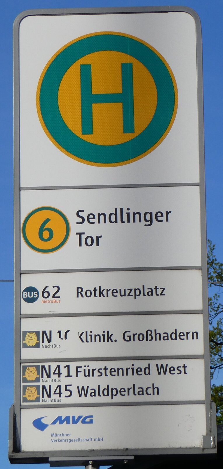 (261'293) - MVG-Haltestellenschild - M�nchen, Sendlinger Tor - am 14. April 2024