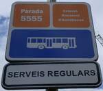 (267'218) - Andorra-Haltestellenschild - Andorra la Vella, Estaci� Nacional Autobusos - am 18.