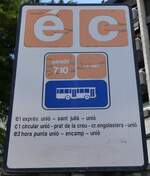 (267'289) - Andorra-Haltestellenschild - Andorra la Vella, La Uni� - am 19.