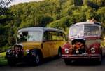 (MD251) - Aus dem Archiv: Reusser, Thun - BE 58'656 - Saurer/H�nni (ex Kontiki, Wettingen; ex Nussbaumer, Ganterschwil) + BE 8484 - Saurer/R&J (ex H�sler, Menziken) um 1995